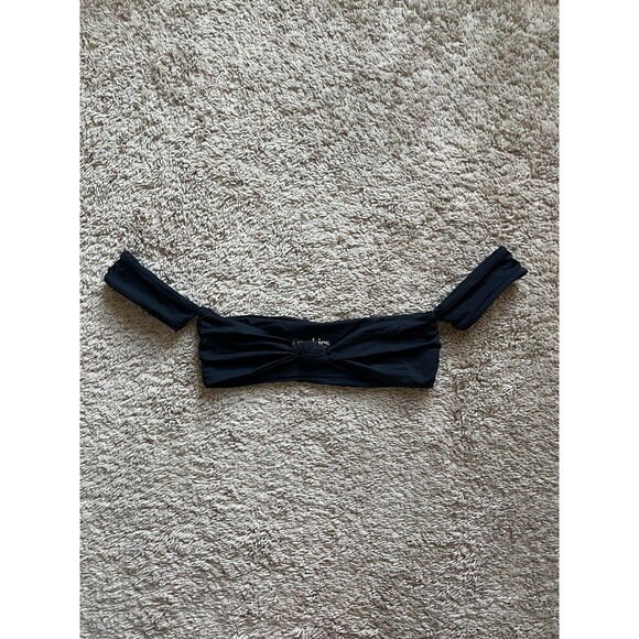 Frankies Bikinis Monica Knotted Bikini Top in Black Size XS - Picture 1 of 6